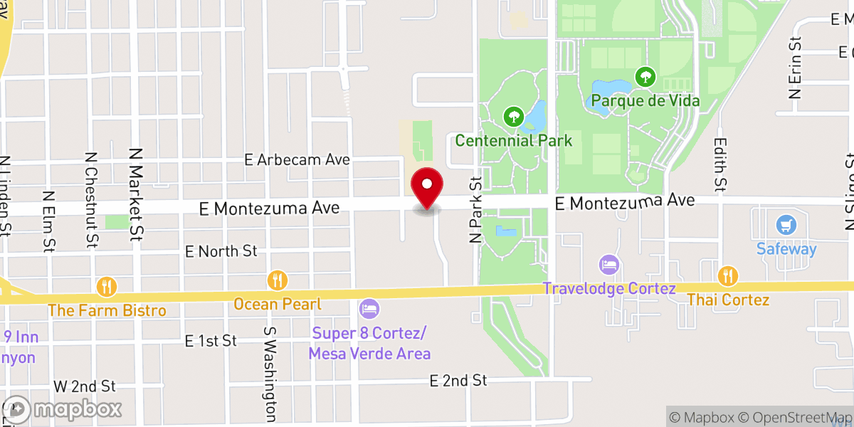 Map showing location of Church of Christ