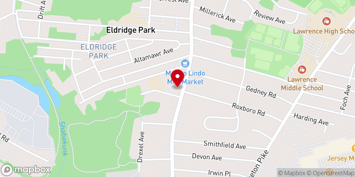 Map showing location of Lawrence Road Presbyterian Church