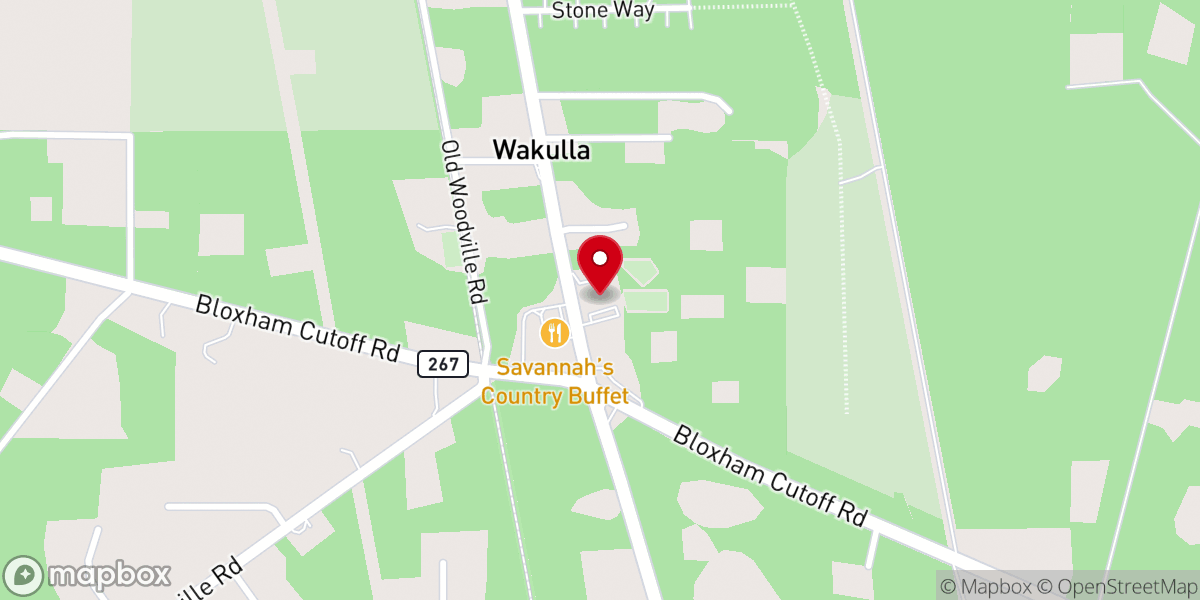 Map showing location of First Baptist Church of Wakulla Station