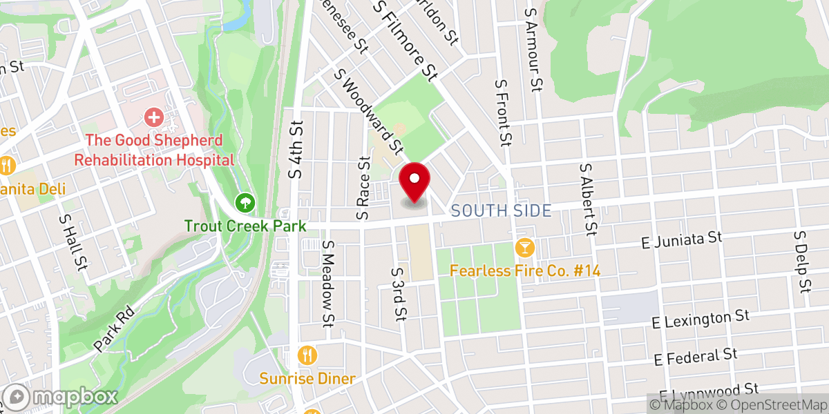 Map showing location of St. Paul Catholic Church