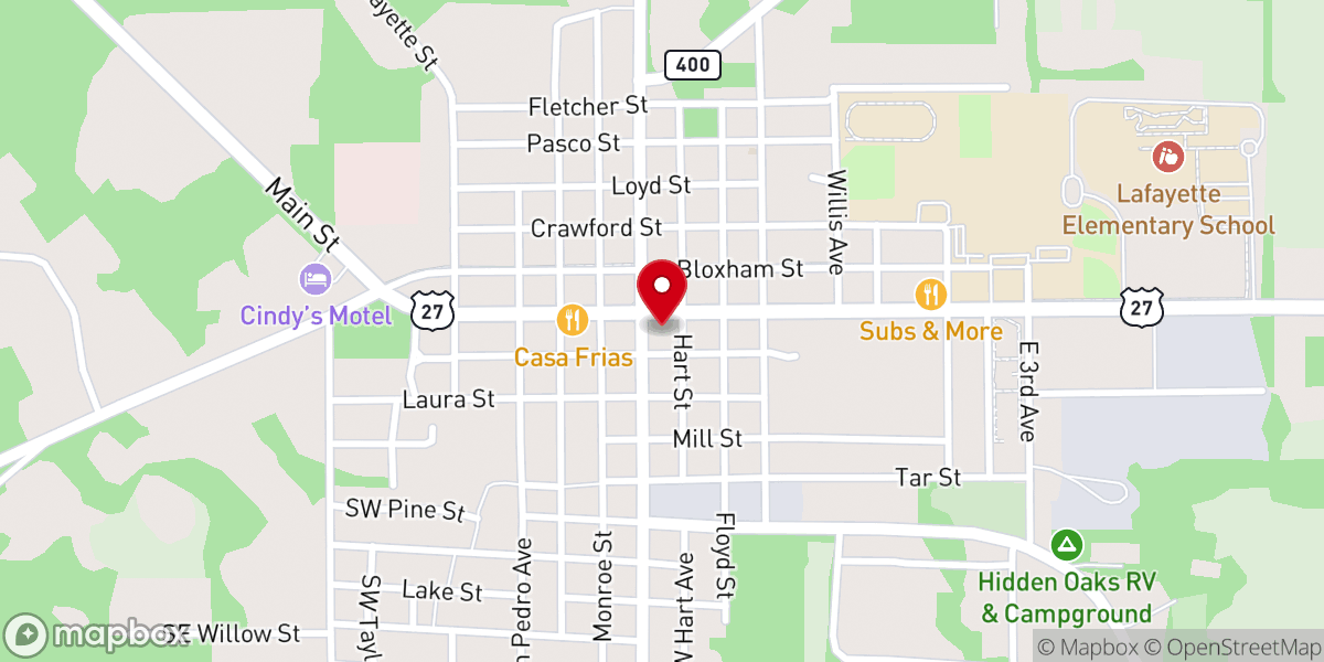 Map showing location of Mayo First United Methodist Church