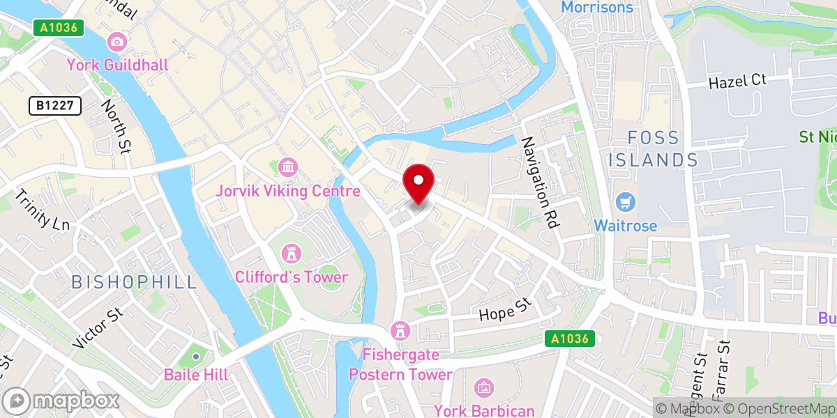 Map showing location of St Denys's Church, York