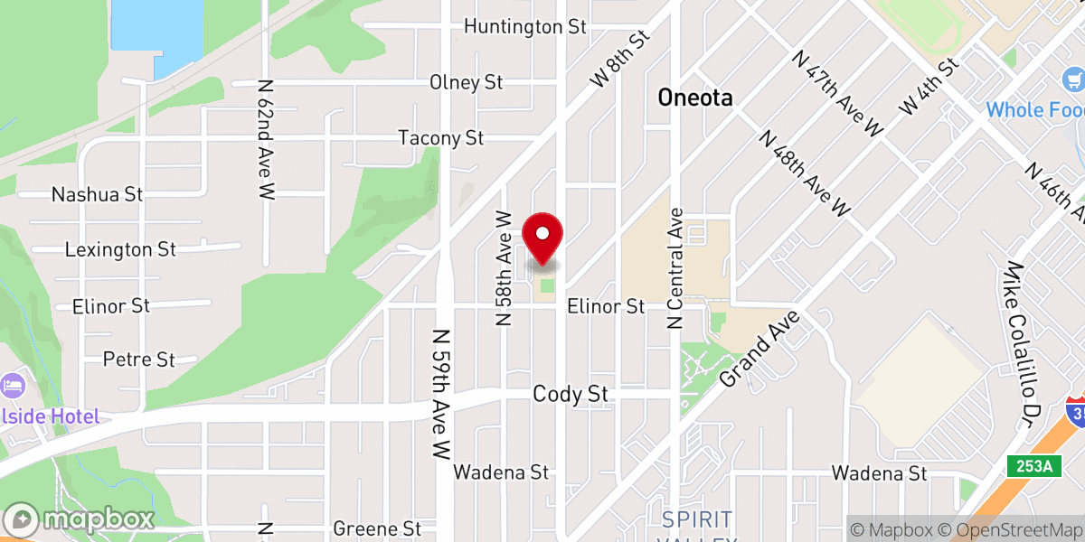 Map showing location of St. James Presbyterian Church