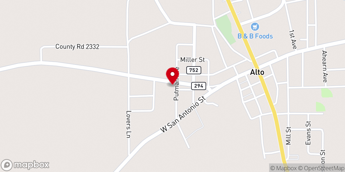 Map showing location of Alto Missionary Baptist Church