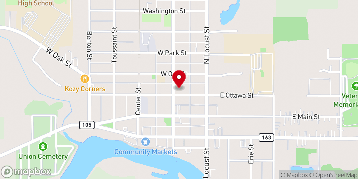 Map showing location of St. John's Evangelical Lutheran Church
