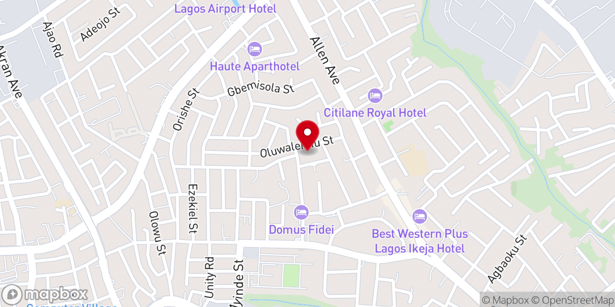 Map showing location of RCCG Solomon's Temple