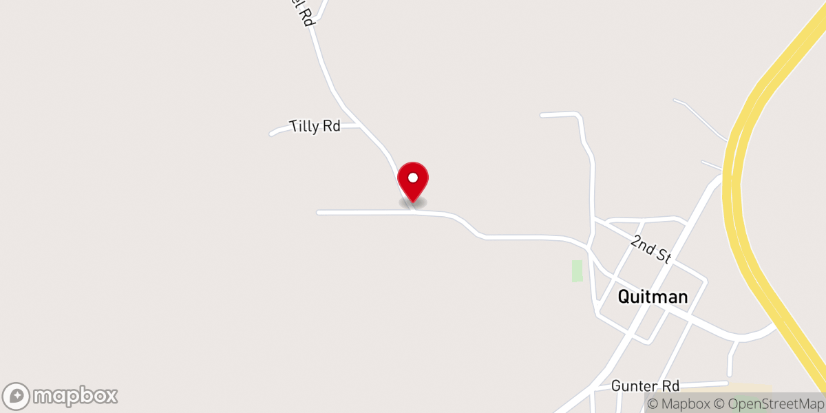 Map showing location of Deep South Tree & Dozer Service
