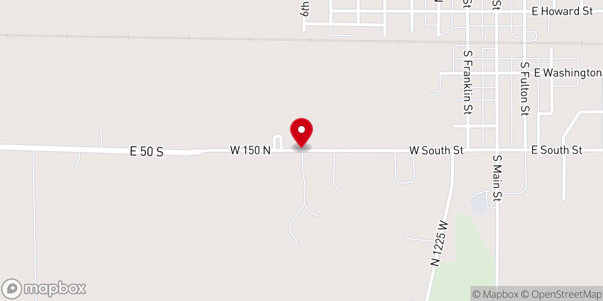Map showing location of Parker City Church
