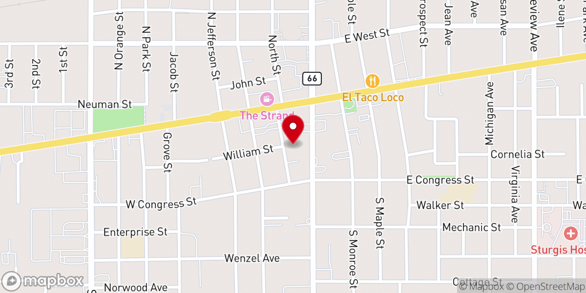 Map showing location of First United Methodist Church