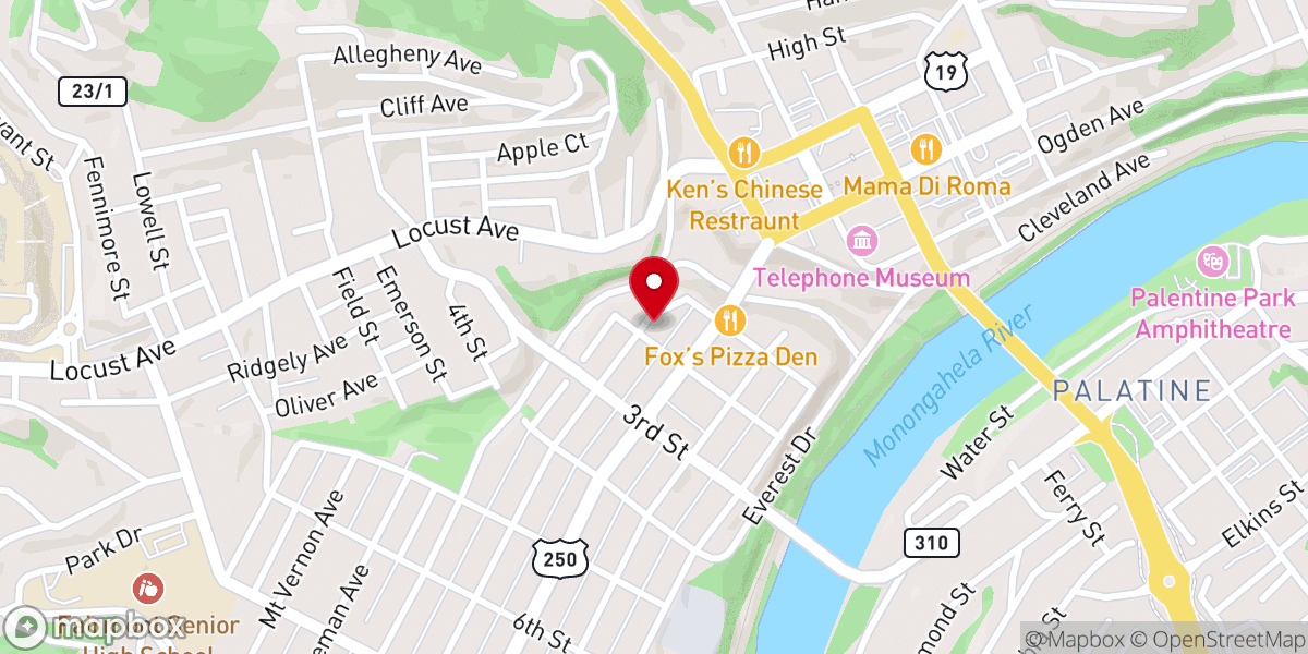 Map showing location of Central Church of the Nazarene
