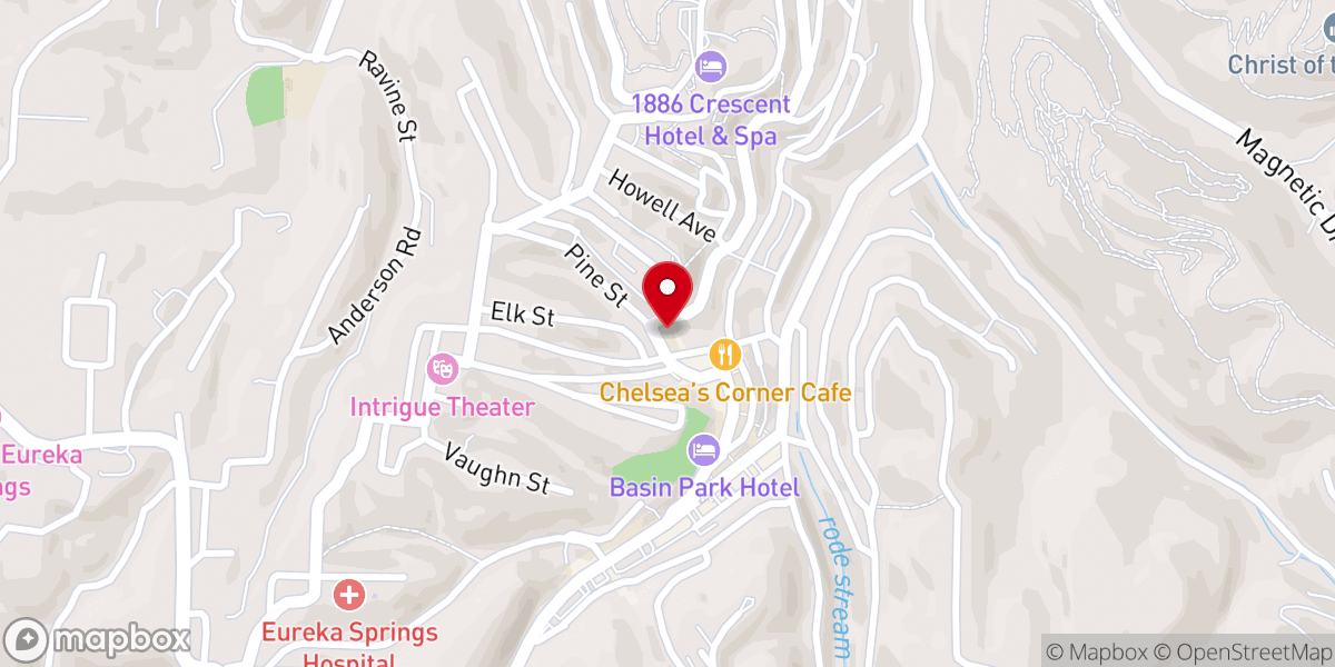 Map showing location of Eureka Springs Wedding Minister