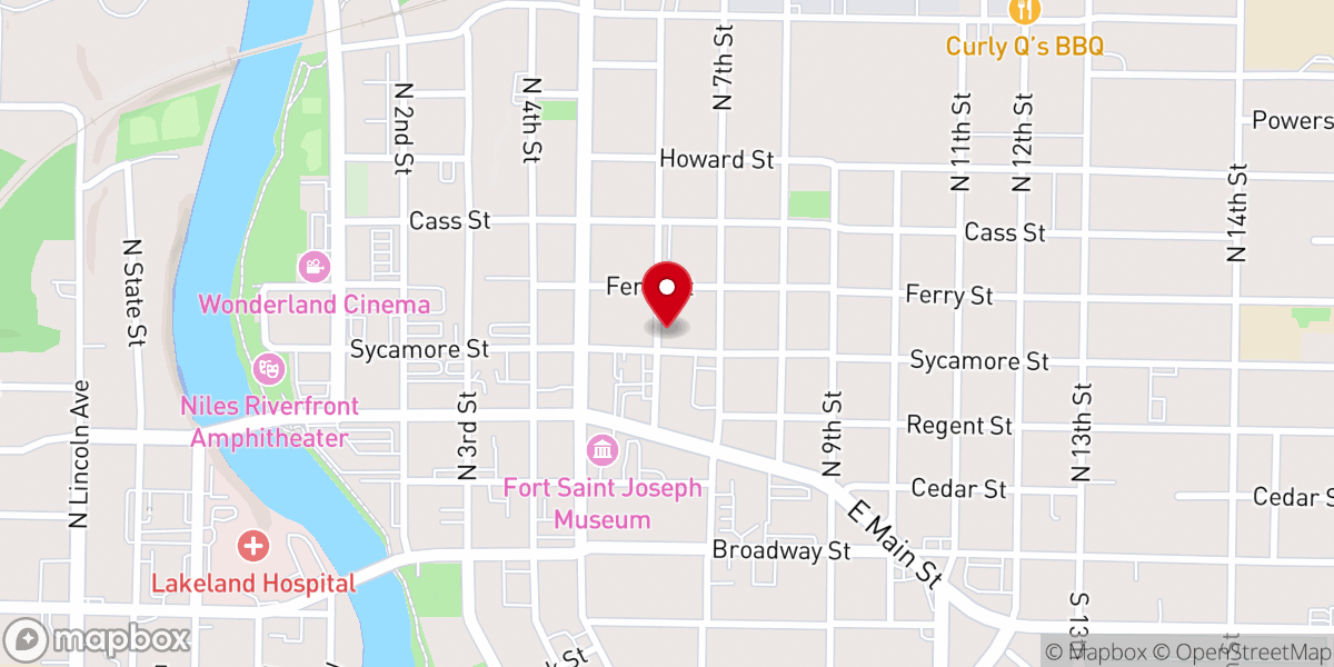 Map showing location of St John's United Church of Christ