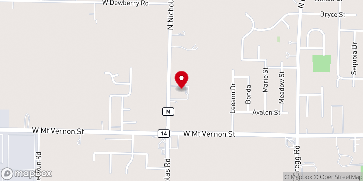 Map showing location of Victory Baptist Church