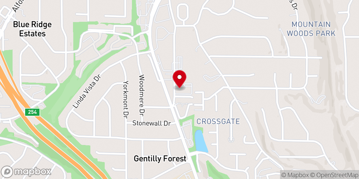 Map showing location of Vestavia Church of Christ