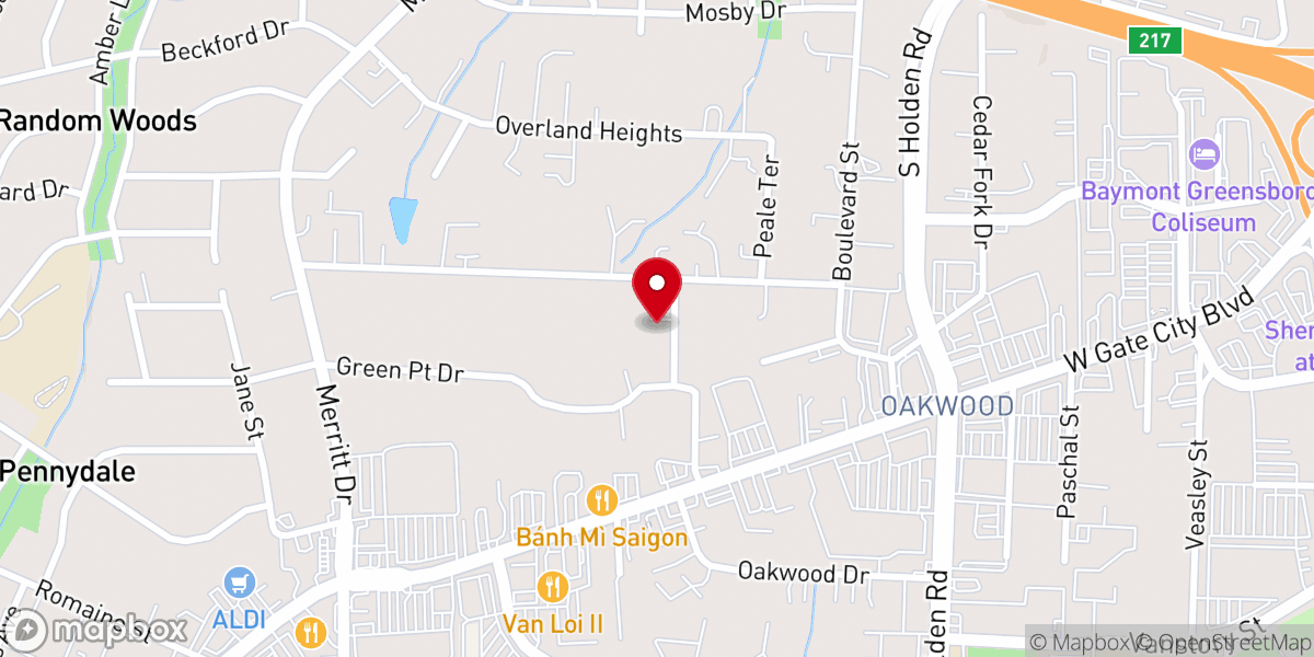 Map showing location of Faith Free Will Baptist Church