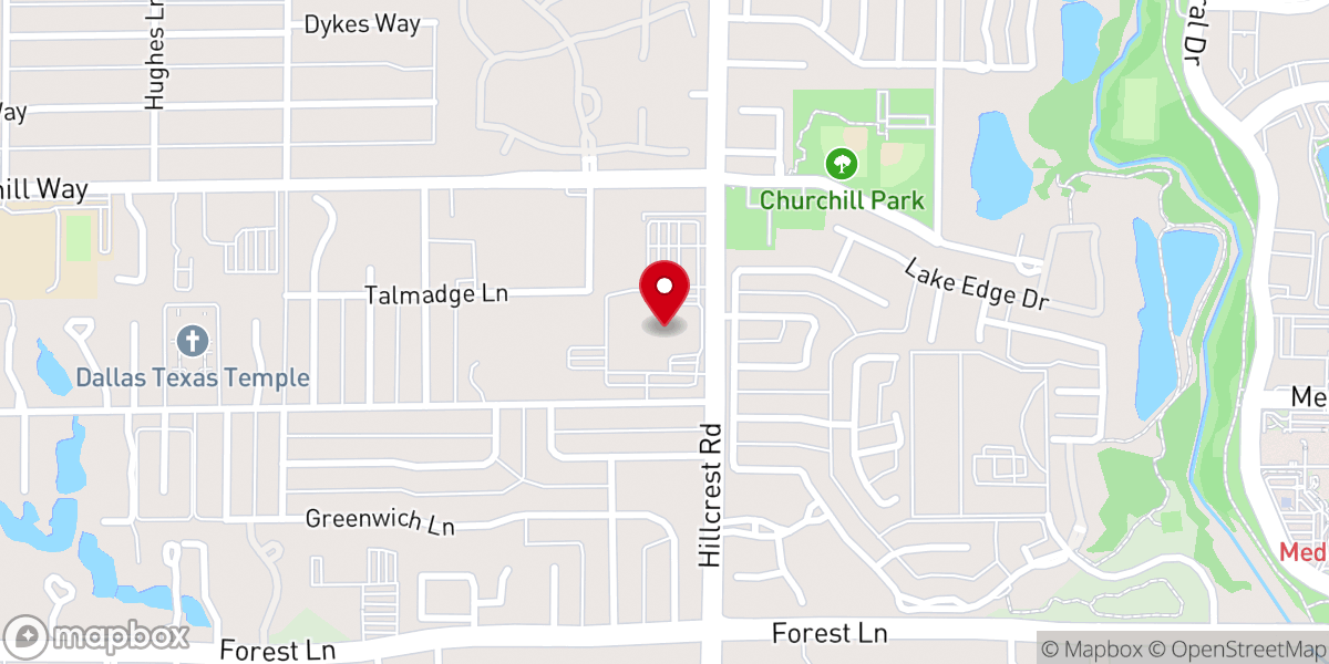 Map showing location of Gateway Church Dallas Campus