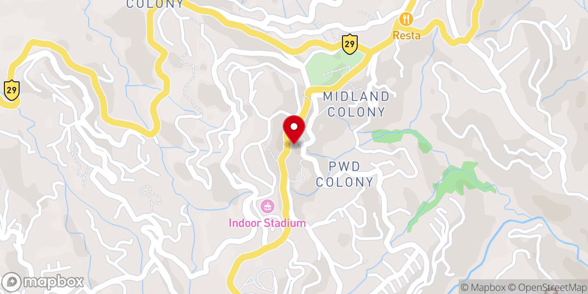 Map showing location of City Church Kohima