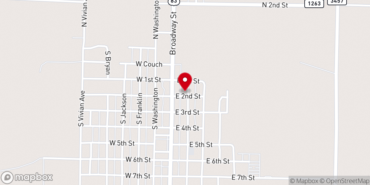 Map showing location of Aspermont Community Church