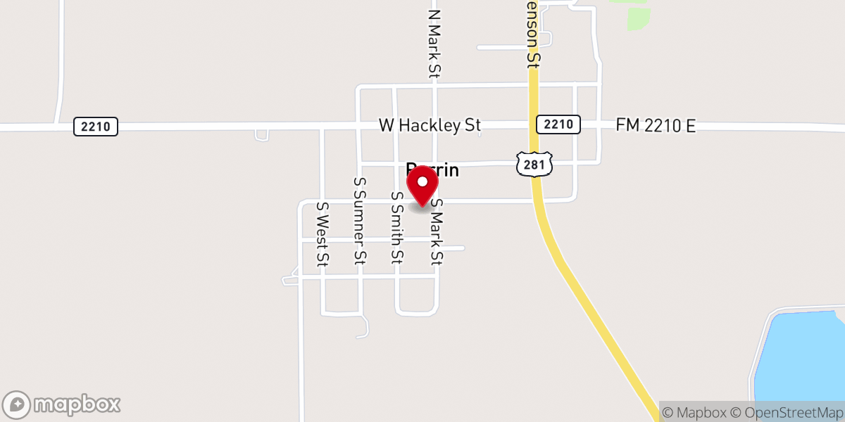 Map showing location of Perrin Community Church