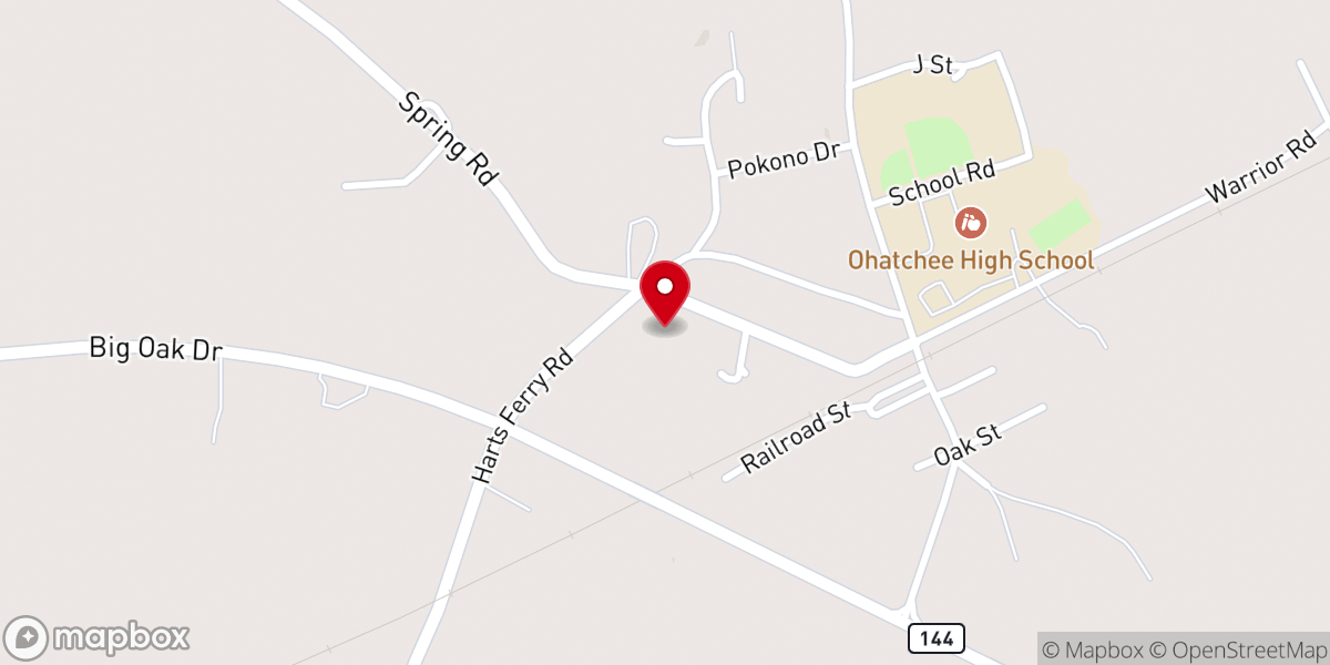 Map showing location of Ohatchee United Methodist Church