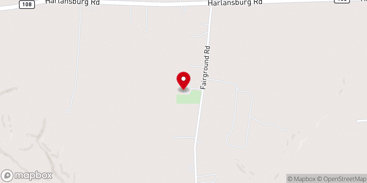 Map showing location of Neshannock Presbyterian Church
