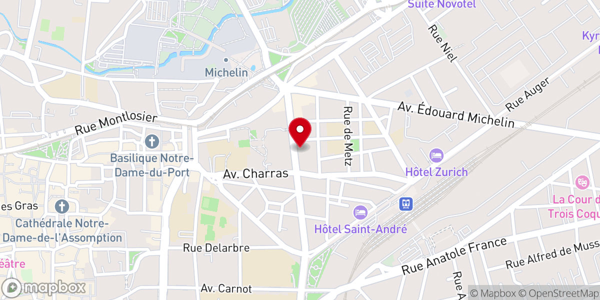 Map showing location of Chapelle Notre-Dame de la Merci