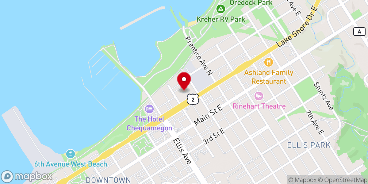 Map showing location of Our Lady of the Lake Catholic Church