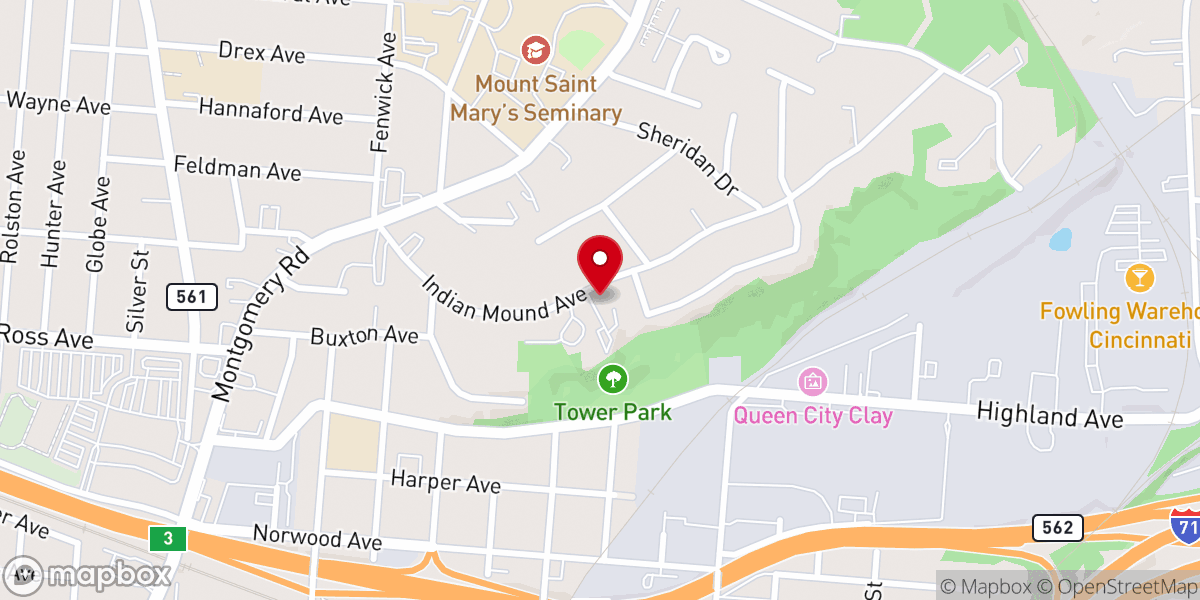Map showing location of New Haven Baptist Church