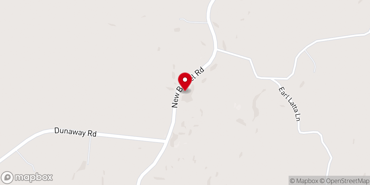 Map showing location of New Bethel Church