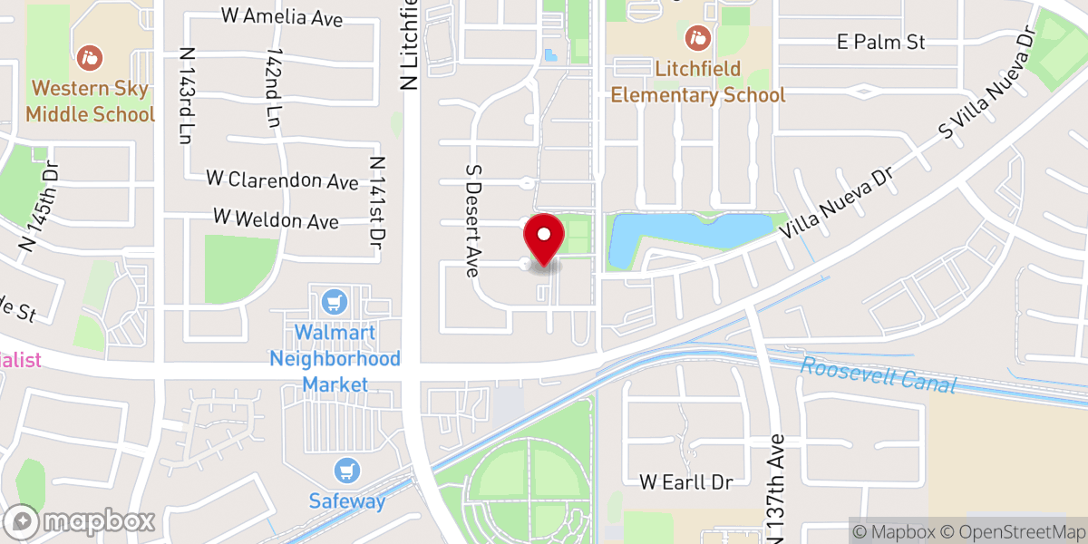 Map showing location of Saint Peter's Episcopal Church Litchfield Park
