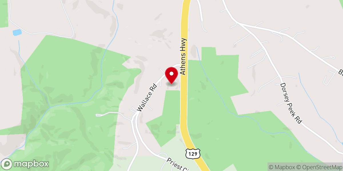 Map showing location of Gainesville Church of Christ