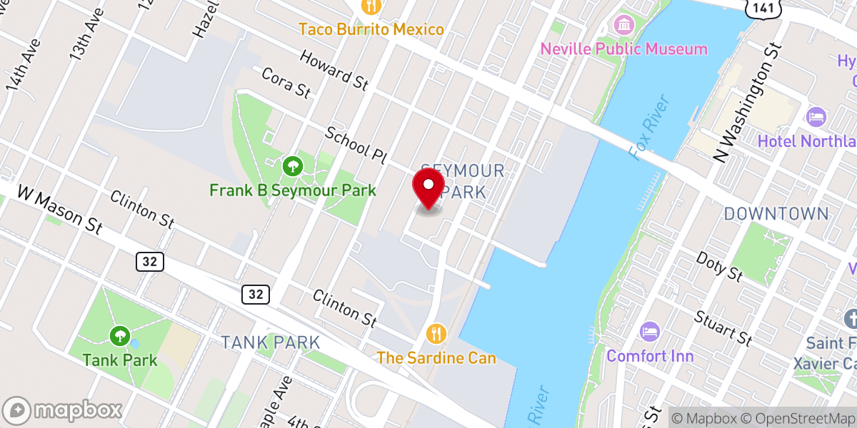 Map showing location of Trinity Lutheran Church