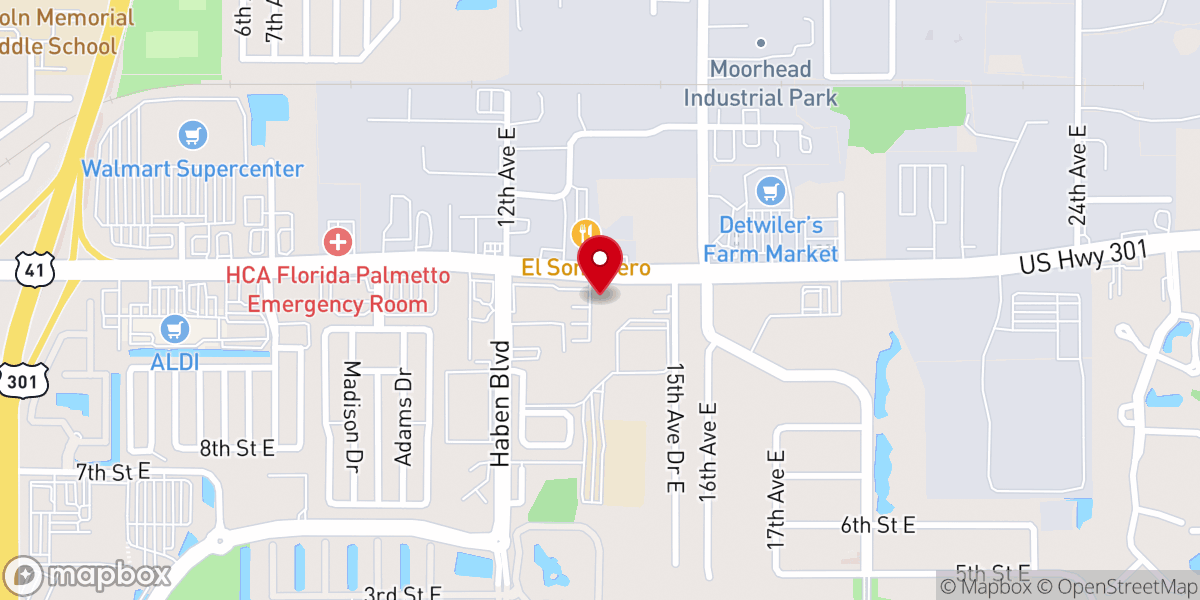 Map showing location of Iglesia Presencia de Dios Palmetto Ellenton