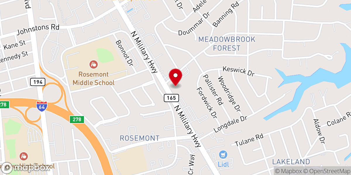 Map showing location of Colonial Avenue United Methodist Church
