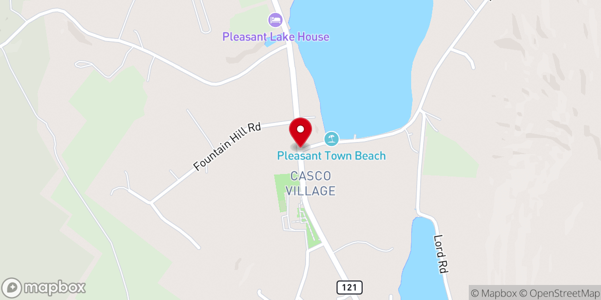 Map showing location of Casco