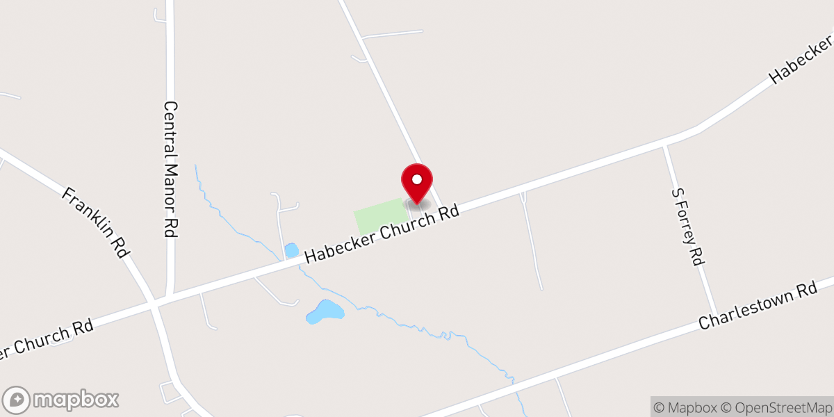 Map showing location of Habecker Mennonite Church