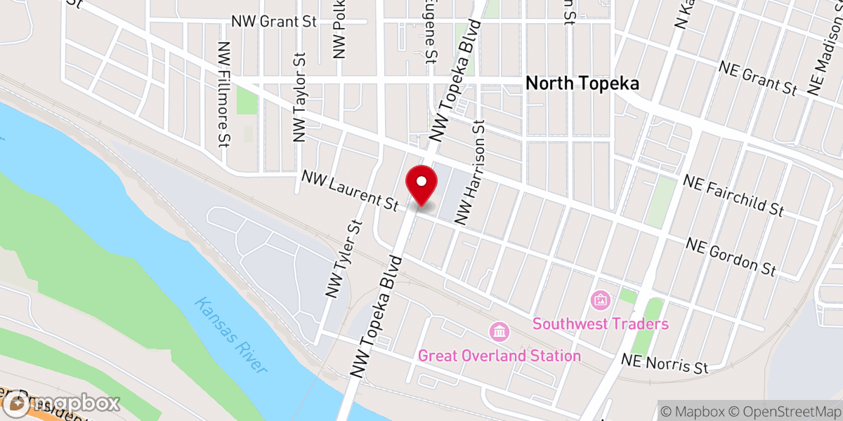 Map showing location of Second Baptist Church