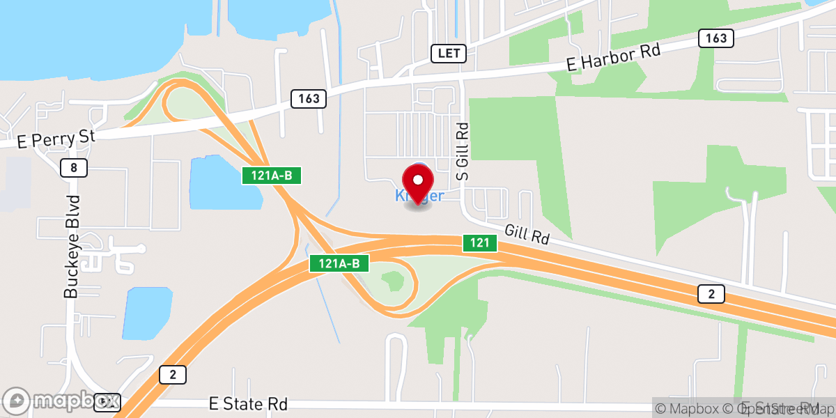 Map showing location of Erie Shores Assembly of God