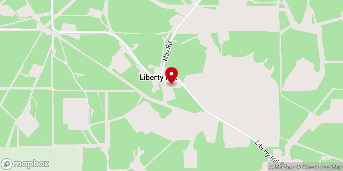 Map showing location of Liberty Hill Missionary Baptist Church
