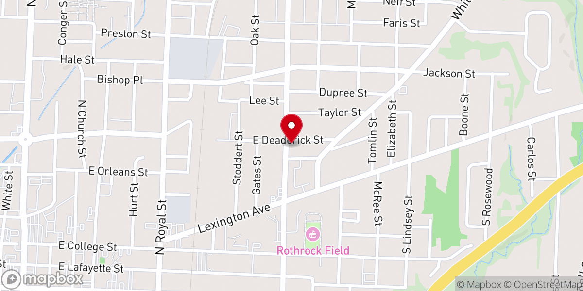 Map showing location of Pentecostal Assembly Church