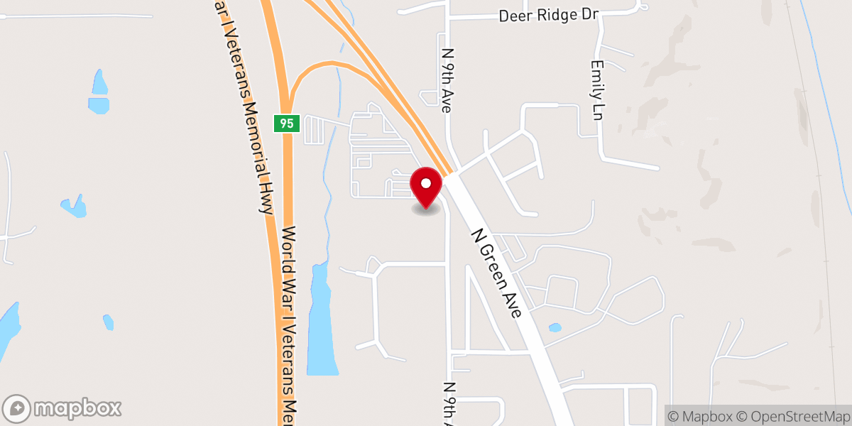Map showing location of Sunray Baptist Church
