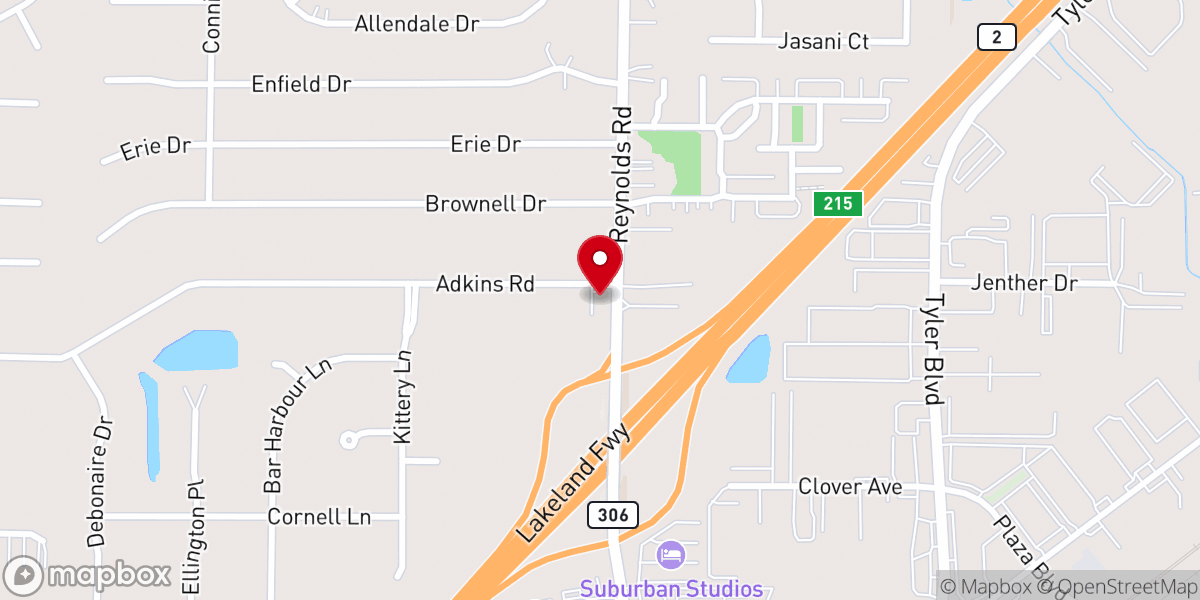 Map showing location of Lakeview Bible Church