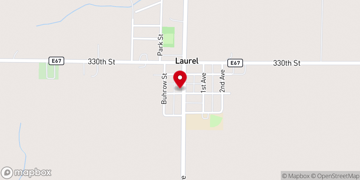 Map showing location of Laurel United Methodist Church