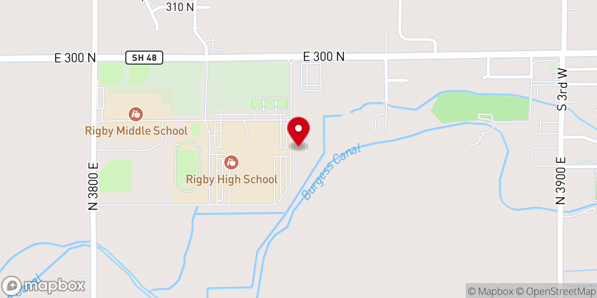 Map showing location of Rigby Idaho Seminary
