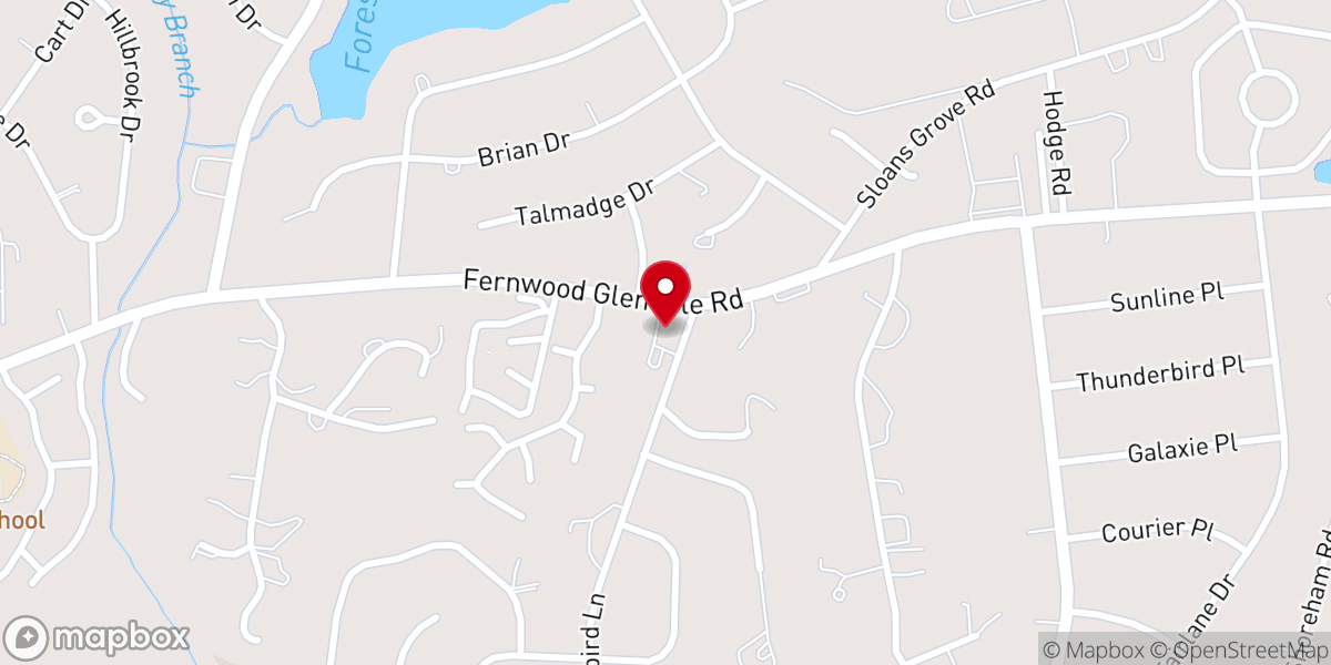 Map showing location of Lamb of God Lutheran Church