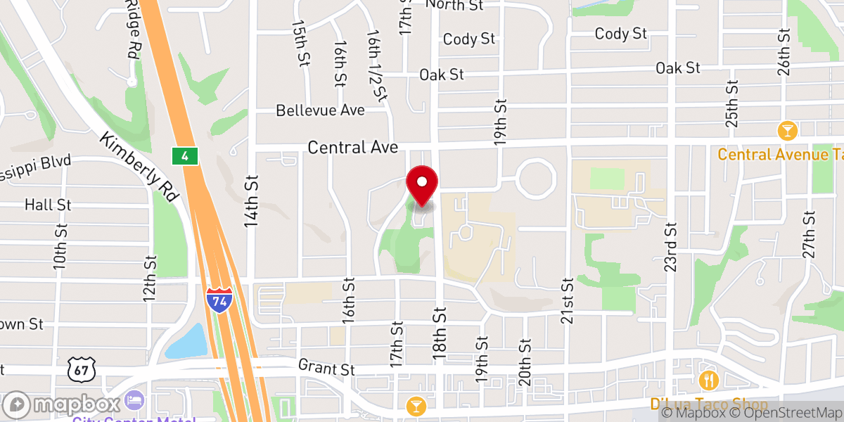Map showing location of Riverview Free Will Baptist Church
