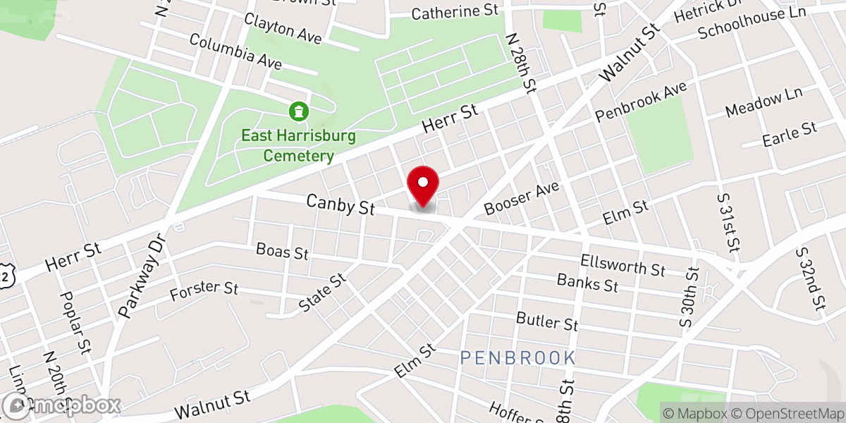 Map showing location of Trinity United Methodist Church