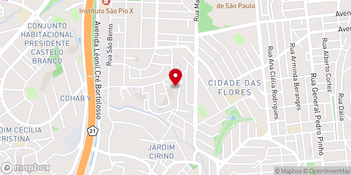 Map showing location of Igreja Pentecostal Restaurando Almas