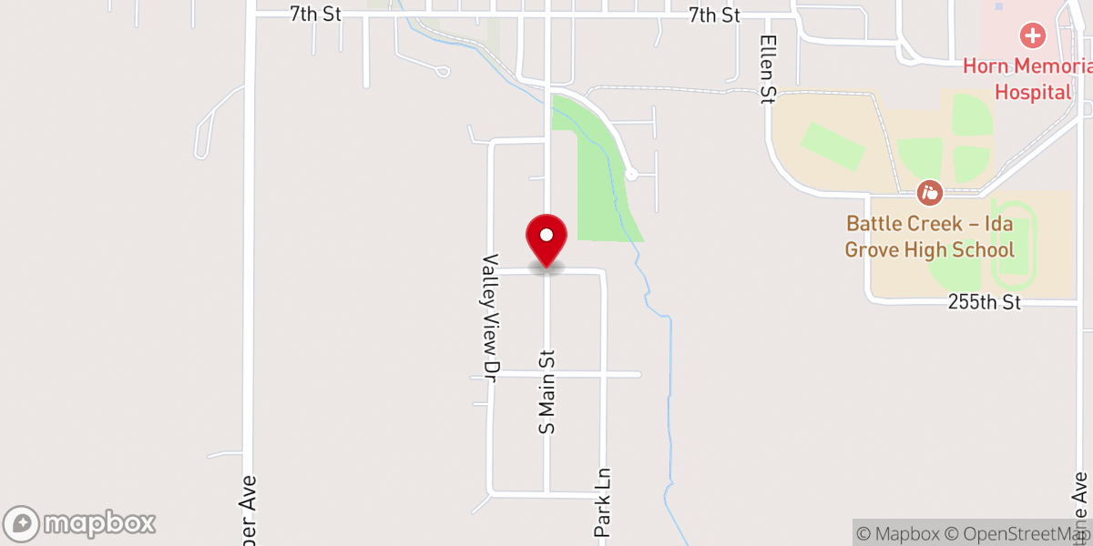 Map showing location of Ida Grove Church of God