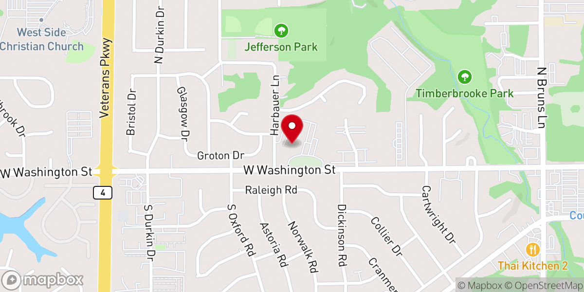 Map showing location of St. John's Lutheran Church